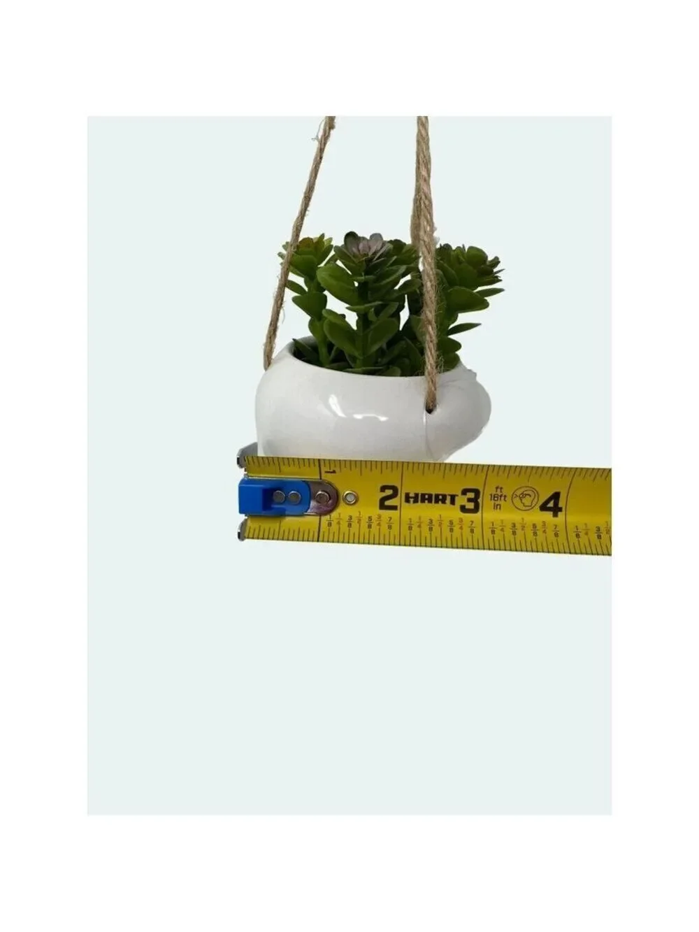 Plant Artificial Hanging Miniature Succulent Plant Faux Fake Ceramic Green White